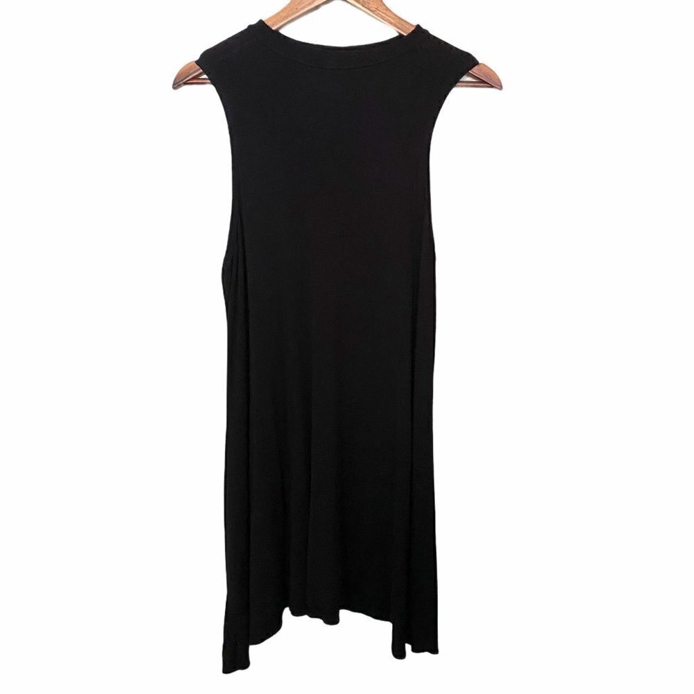 French Atmosphere Women's Black Stretch Sharkbite Sleeveless Mini Dress Sz Large